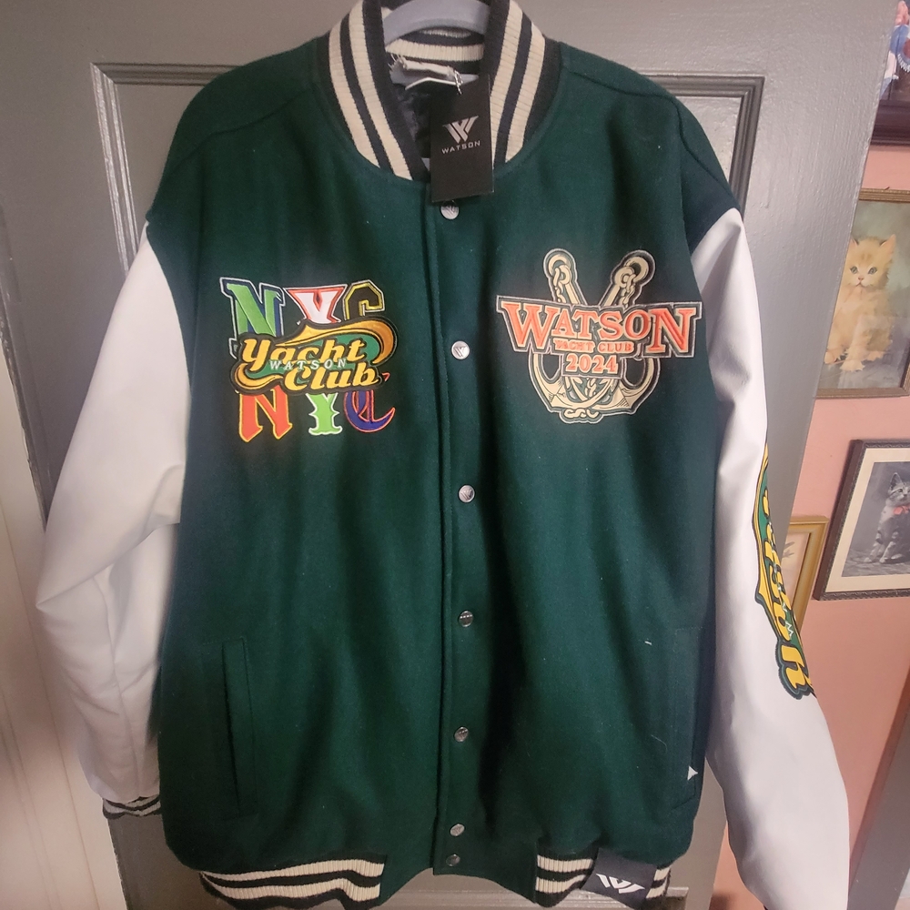 NYC Green and White Varsity Jacket
